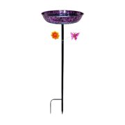 Bird Bath Birdfeeder Ornament Iron Weather Resistant Design for Patio Yard Balcony Bird Watchers