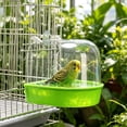 thumbnail image 1 of Bird Bath, Cage Hanging Bird Bathtub with Non Slide Bathing Pool, Spatter Guard Lid, Transparent Observation Window, Easy Clean Plastic Tub, 1 of 6