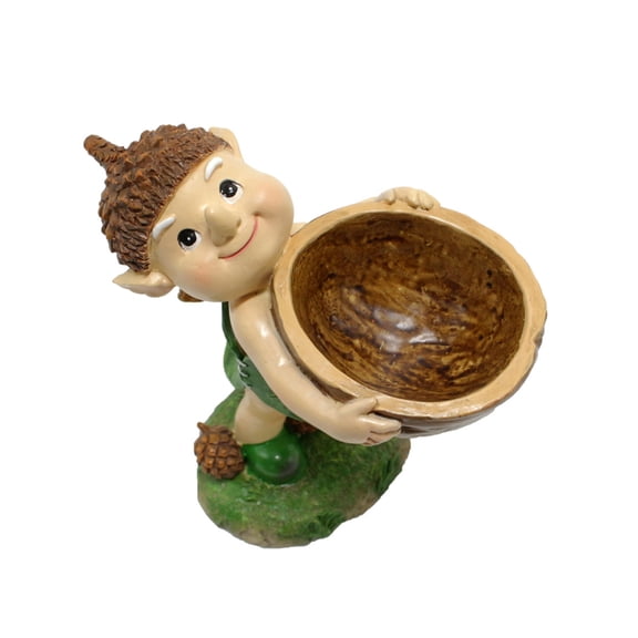 Bird Bath Cartoon Figurine for Parrots and Budgerigar Bird Feeders/Waterer Birdbath Garden Cute Statue Accessory