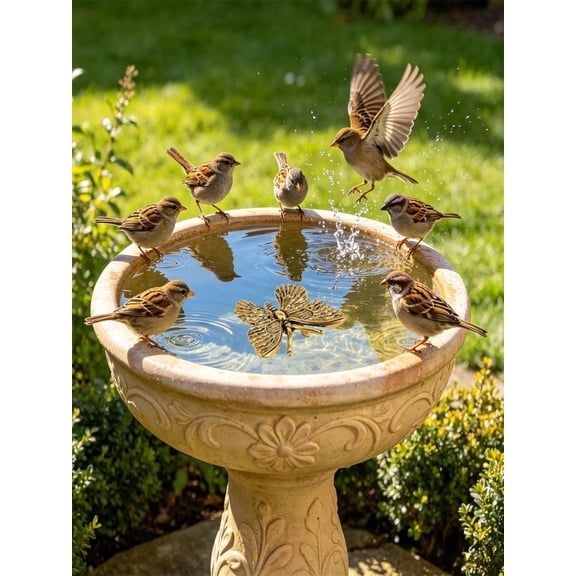 Bird Bath Cleaner Disc, Copper Water Agitator Wave Maker Bird Bath Accessory Natural Water Freshener Decorative Garden Tool, For Bird Bath Fountain Pond Yard Wildlife Garden Care