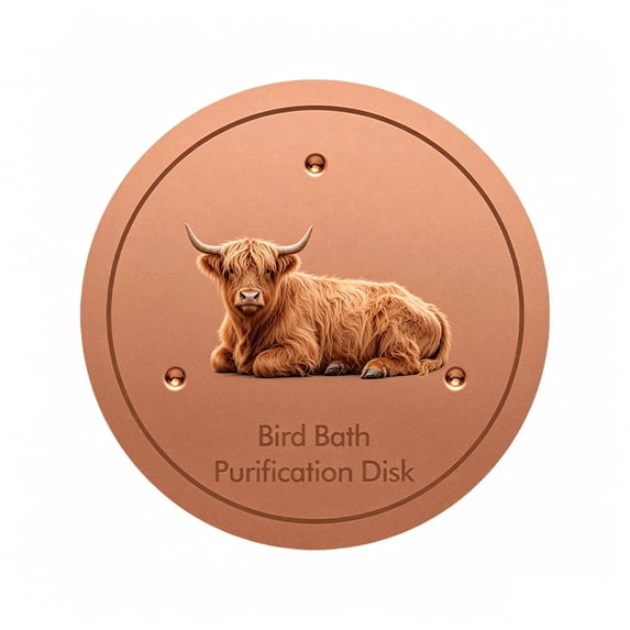 Bird Bath Copper Disc,0.6mm Reinforced 99.99% Pure Copper Cleaning Disk for Physical Safe Clean Water for Outdoor Birdbaths