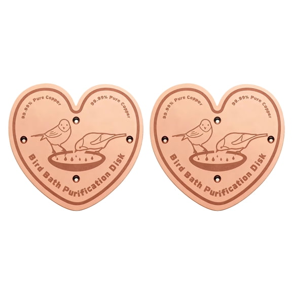 Bird Bath Copper Disk, 0.6mm Reinforced 99.99% Pure Copper Cleaning Disk with Triple-Point Support for Physical Safe Clean Water All-Season, Universal Fit for Outdoor Birdbaths, Bowl, Bird Bath Solar