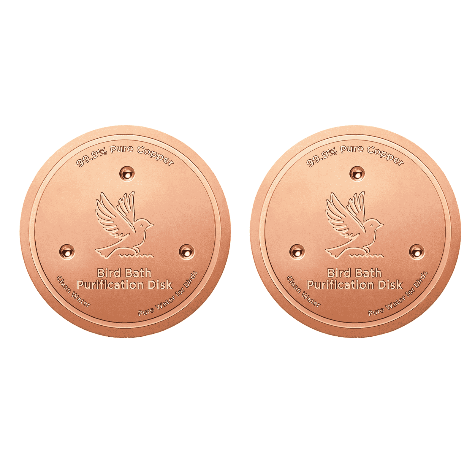Bird Bath Copper Disk, 0.6mm Reinforced 99.99% Pure Copper Cleaning Disk with Triple-Point Support for Physical Safe Clean Water All-Season, Universal Fit for Outdoor Birdbaths, Bowl, Bird Bath Solar
