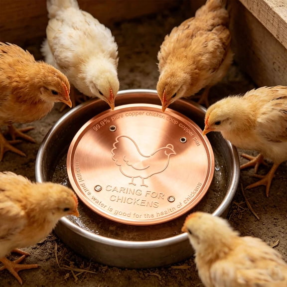 Bird Bath Copper Disk, 0.6mm Reinforced 99.99% Pure Copper Cleaning Disk with Triple-Point Support for Physical Safe Clean Water All-Season, Universal Fit for Outdoor Birdbaths, Bowl, Bird Bath Solar