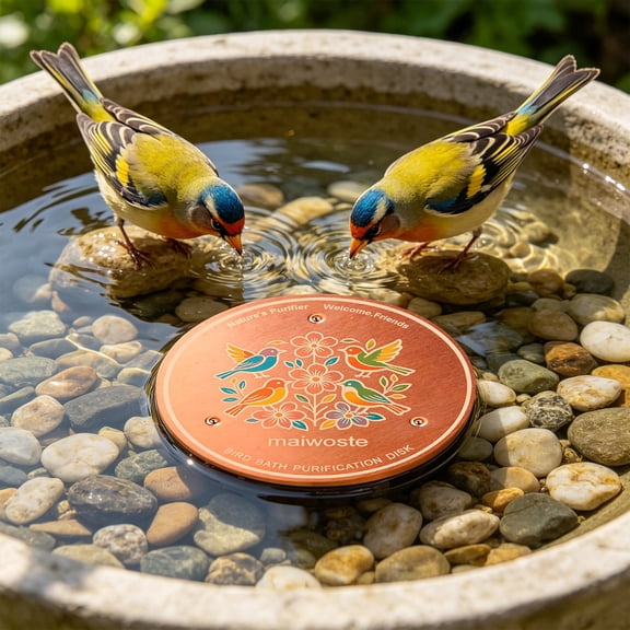 Bird Bath Copper Disk, Copper Plate for Bird Bath, Physical Safe Clean Water Purification Plate for Outdoor, Birdbaths Bowl All-Season Use