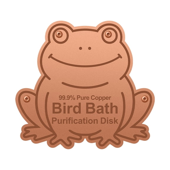 Bird Bath Copper Disk Frog Shaped Copper Feeder Pad Metal Bird Bath Base Plate For Outdoor Birdbaths Bowl Clean Water(Gold-10X10Cm)