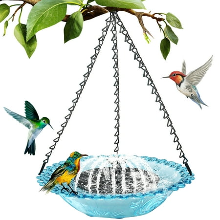 Bird Bath Fountain, 9.25 Inch Solar Powered Bird Bath Bowl Powered by Water Fountain Pump for Outdoor Garden