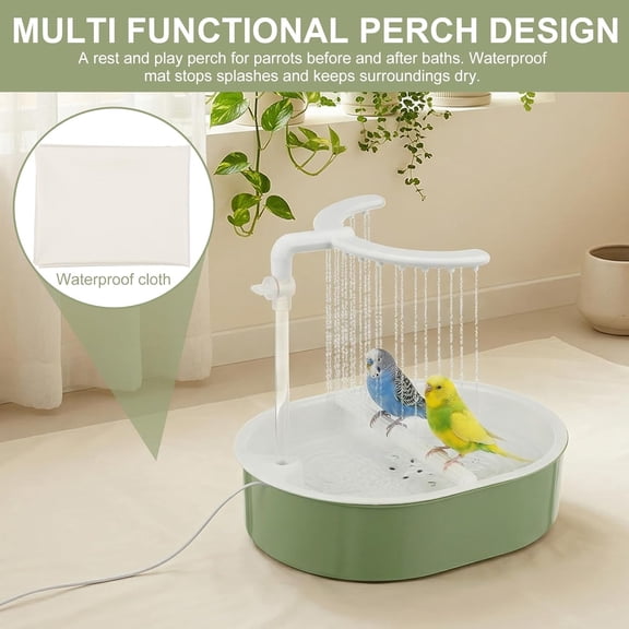Bird Bath Fountain Automatic Circulating Faucet Shower for Birds Indoor Cage Bath Tub Pet Supplies Easy Clean Durable Design for Small Birds Daily Use