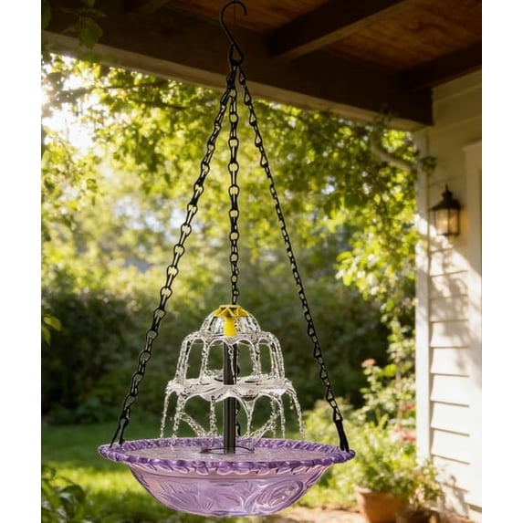 Bird Bath Fountain Birdbath Fountain Solar Powered Hanging Design for Outdoor Garden Backyard Decoration