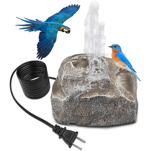 Bird Bath Fountain Bubble Outdoor Rock Water with Electric Pump for Hummingbird