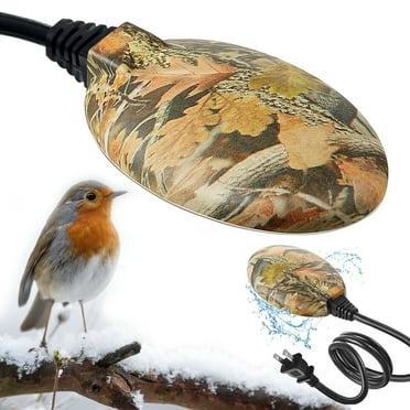 Bird Bath Heater AC 120V 60W Automatic Birdbath Deicer with Auto Shut off Function Portable Pond Deicer Heavy Duty Winter Water Heater Deicer for Garden Yard Patio Outdoor