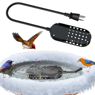 Bird Bath Heater for Outdoors in Winter,2025 Heated Bird Bath Pond De-Icer, Water Heater Submersible for Bird Chicken Livestock Drinking with Thermostatically Control and Auto Shut-Off