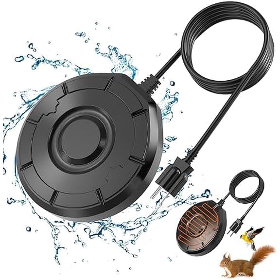 Bird Bath Heater for Outdoors in Winter, Birdbath Water Heater 120 W Pond De-Icer, Bird Bath Deicer Full-Covered Aluminum, Birdbath Heater Thermostatcally Controlled Auto Shut Off for Winter
