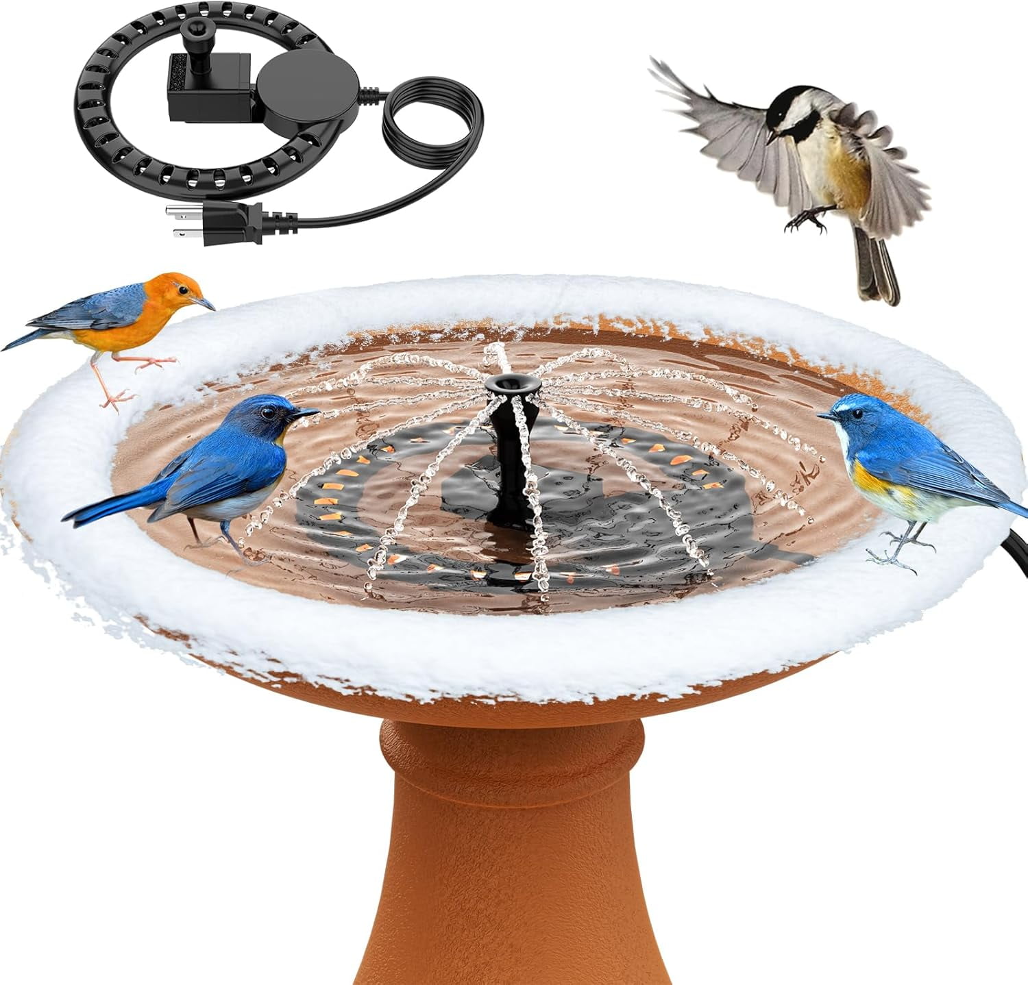 Bird Bath Heater with Water Pump for Outdoors in Winter 250W Water ...
