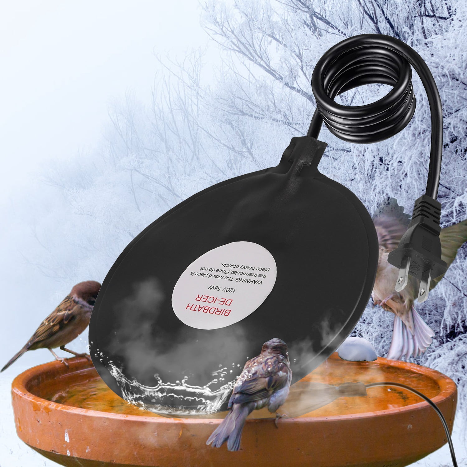 Bird Bath Heater, iMounTEK 6.49in Bird Bath Deicer Outdoor Winter Water