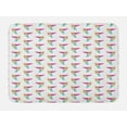 thumbnail image 1 of Bird Bath Mat, Rhythmic Japanese Paper Art Style Origami Look Flying Creature Illustration, Plush Bathroom Decor Mat with Non Slip Backing, 29.5" X 17.5", White and Multicolor, by Ambesonne, 1 of 2
