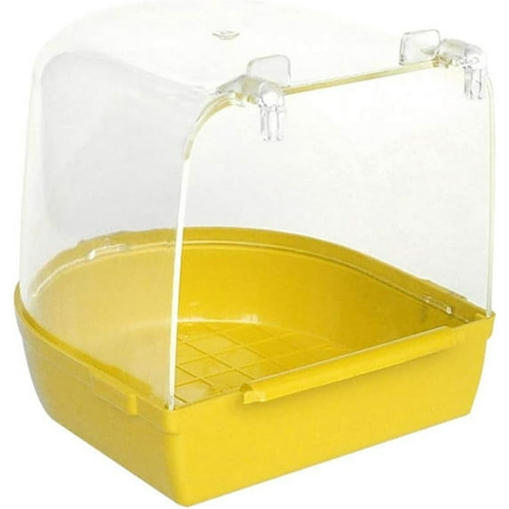 Bird Bath with Non-Slip Base for Stable Placement, Clear Bird Bath for Enriching Cage Decor, Simple Installation Hanging Clip for Effortless Setup, Suitable for All Types of Birds