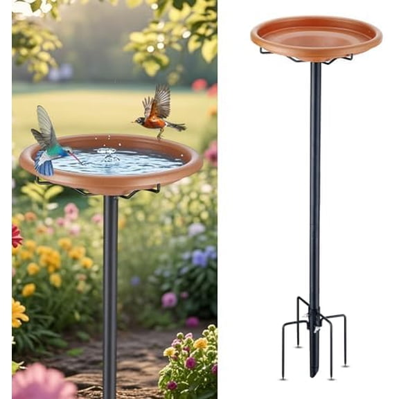 Bird Bath for Outside, 35 inch Pedestal Bird Baths, Detachable Birdbath with Upgraded 5-Pronged Base for Outdoors Garden Patio Yard Lawn Decor, Metal Bird Bath (Antique Bronze)