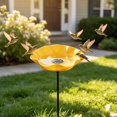 thumbnail image 1 of Bird Bath for Outside,Ground Stake Wild Bird Feeder Water Bowl,Weather‑Resistant Metal Stake Bird Bath Feeder,Weatherproof Bird Feeding Water Station Stake,Stake Bird Waterer for Backyard Patio, 1 of 4