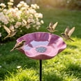 thumbnail image 1 of Bird Bath for Outside,Ground Stake Wild Bird Feeder Water Bowl,Weather‑Resistant Metal Stake Bird Bath Feeder,Weatherproof Bird Feeding Water Station Stake,Stake Bird Waterer for Backyard Patio, 1 of 4
