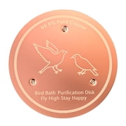 Bird Bath Purification Disk 4" Copper Algae Control Cleaner Rustproof Decorative Bird Bath Accessory with Bird Designs for Outdoor Garden Backyard