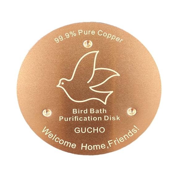GUCHO 99.99% Pure Copper Purification Disk Water Cleaning Bird Bath Basin 0.6mm thick, 10cm diameter
