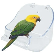 Bird Bath Tub Transparent Bird Feeder Hanging Cage Shower Food Container Bird Accessories
