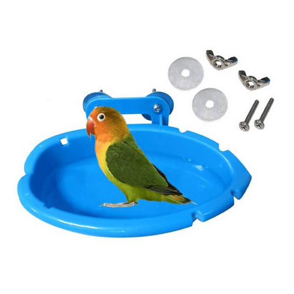 Bird Bath for Cage Blue Budgie Hanging Small Tub for Parrot Parakeets/Canary/Budgerigar
