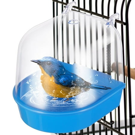 Bird Bath for Cage, Clear Bird Cage Hanging Bath Box, Small Bird Bathing Tub, Bird Cage Accessories for Cockatiel, Conure, Parakeet