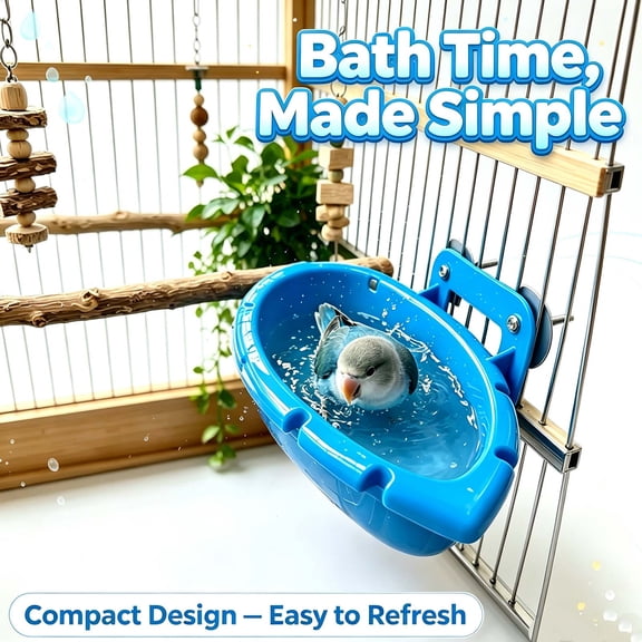 Bird Bath for Cage, Small Tub Bowl for Hang Inside Cage Birdbath Shower for Parrot, Parakeets, Cockatiels, Canary, Budgerigar