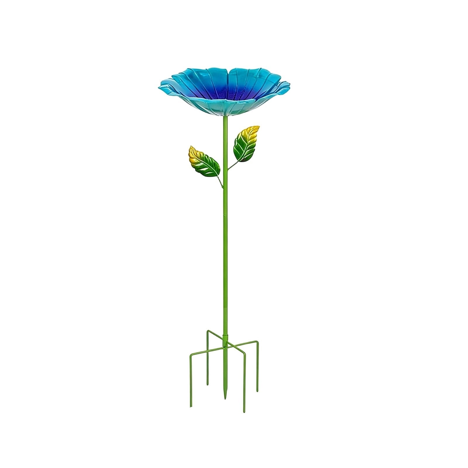 Bird Bath for Outdoors – Small Garden Birdbath with 5 Stakes, 10.63 Inch Metal Bowl, Easy to Clean, Ideal for Patio, Courtyard & Garden