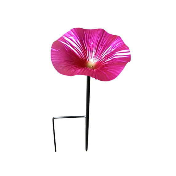 Bird Baths for Outdoors Glass Bird Bath Bowl Outdoor Bird Feeder Flower Pattern with Metal Stake for Garden, Yard and Lawn Decor