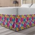 thumbnail image 1 of Bird Bed Skirt, Spring Peony Blossoms Leaves Print in Vibrant Colors, Elastic Bedskirt Dust Ruffle Wrap Around for Bedding Decor, 4 Sizes, Multicolor, by Ambesonne, 1 of 2