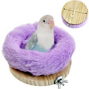 Bird Bed for Cage Plush Parrot Hanging Hammock for Parakeet Lovebird Cockatoos Budgies RestPurple