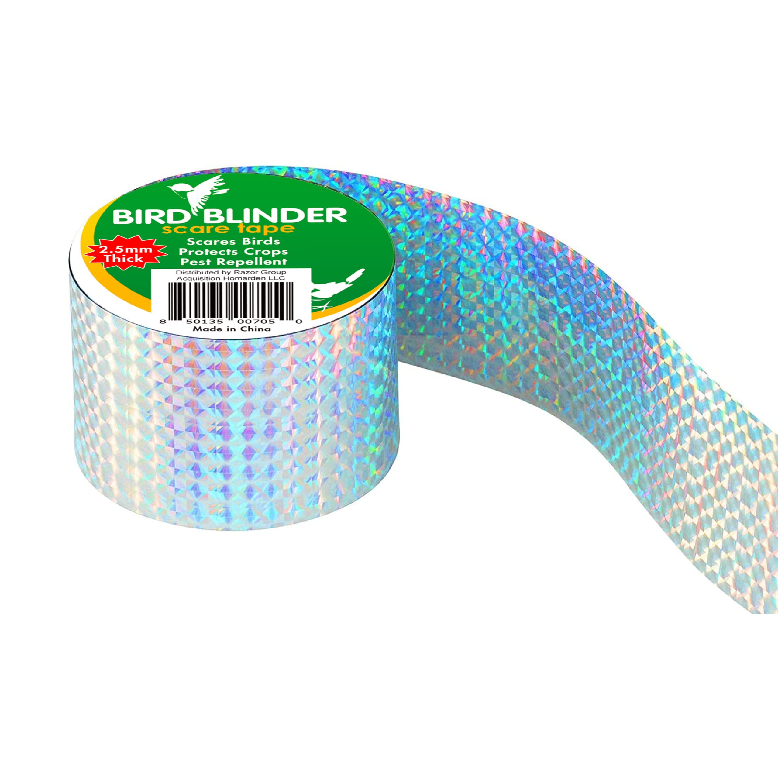 Bird X IrriTape, 100 Ft Roll Repel Unwanted Birds from Gardens, Yards, Trees and more