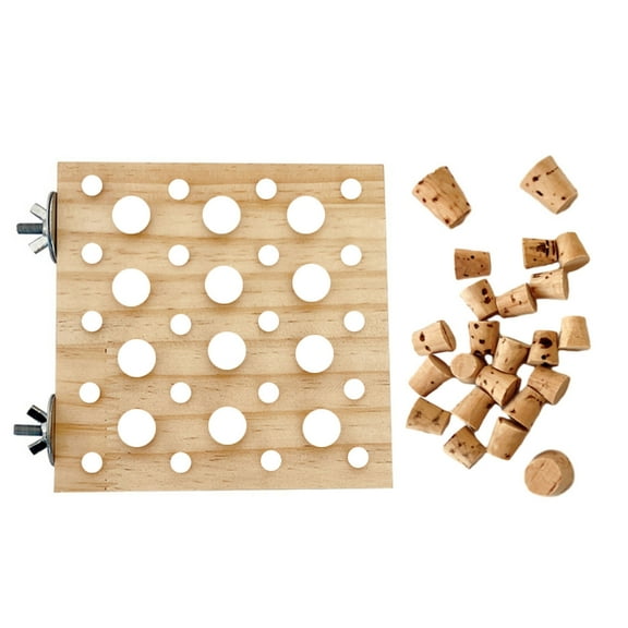 Bird Block Toy Bird Cage Toy Chewing Puzzle Block Molar Cork Toy Birdcages Platform Budgies Entertainment Pecking Toy