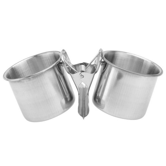 Bird Bowls for Cage Bird Water Feeder Dishes Food Bowl for Cage Cups Clip On Perches Parrot Stainless Steel Birdcage Bowls with Clamp Parrot Toys for Small Parrots for Large Birds Conure Macaw Parrot