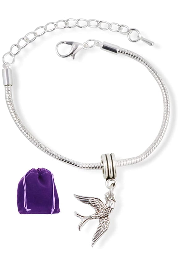Bird Bracelet | Swallow Bird Flying Snake Chain Charm Jewelry for Women and Men