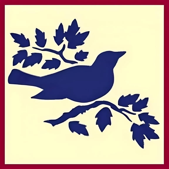 Bird on Branch 2 Stencil - Forest Mountain Woodland Wildlife African Wild Animal DIY Template Reusable Laser Cut Mylar Template for Painting Home Decor DIY Crafts - The Artful Stencil