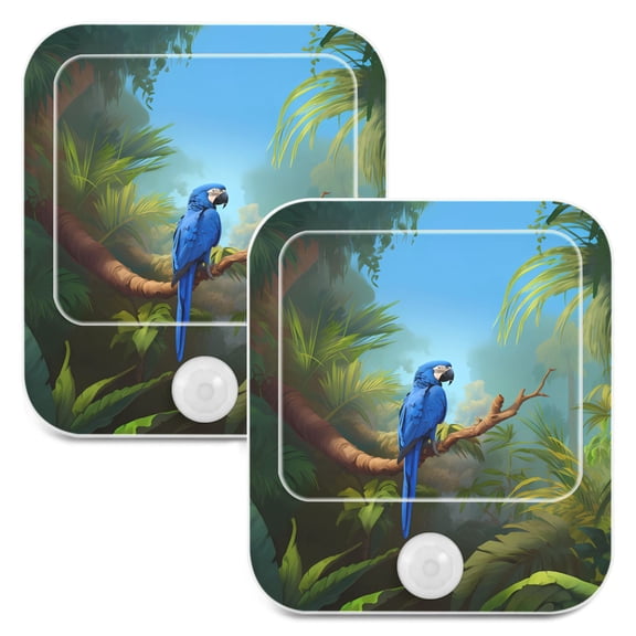 Bird in Branch Trees Forest Night Lights Plug into Wall LED with Auto Light Sensor Warm Light for Kids Hallway Bedroom Living Room Kitchen Bathroom Set of 2