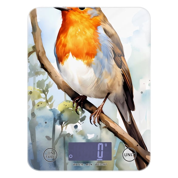Bird Branches Food Scale Digital Kitchen Scale Waterproof Tempered Glass Tare Function 11 lb for Baking Cooking Meal Prep