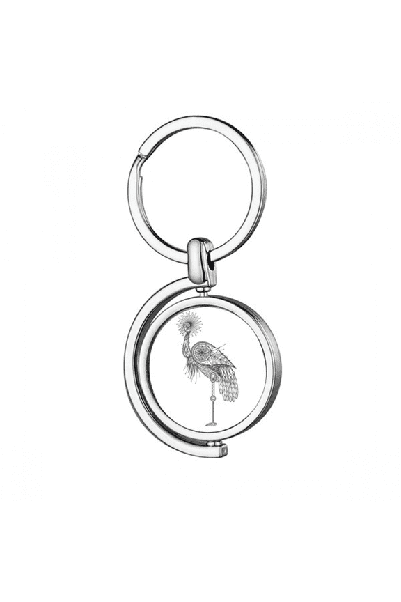 Bird Brave Beauty Feather Rotating Keychain Metal Keyring Holder
