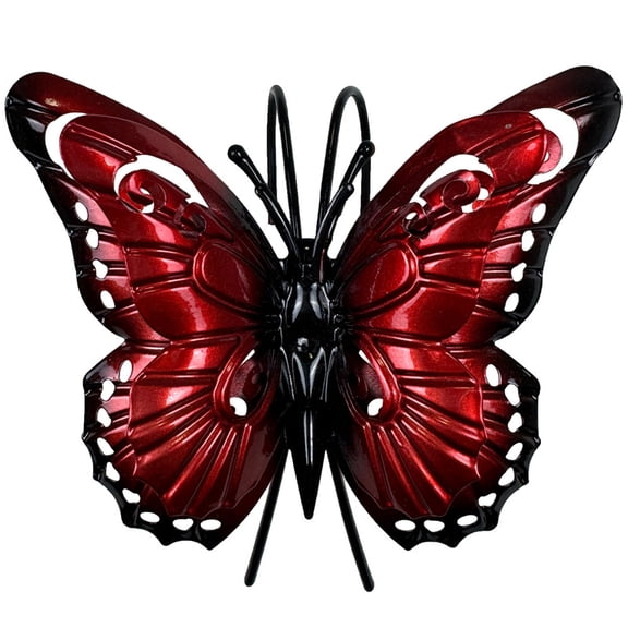 Bird Butterfly Flower Plant Pot Stake Decoration, Butterflies Spring Wall Sculpture Hanging Metal Wall Decorations for Garden, Patio, Fence, Yard, Living Room, Bedroom