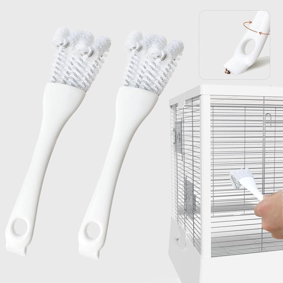 Bird Cage Cleaner with Long Handle & Shovel  Easy Bird Droppings Removal Brush for Parrot & Pet Cages & Bird Perch  Durable Cage Cleaning Tool & Accessory (1)
