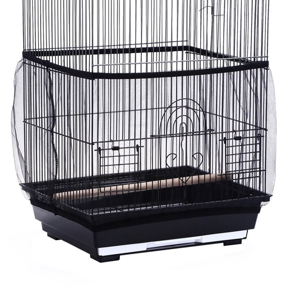 Bird Cage Cover, Bird Cage Catcher, White Bird Cage Net Cover, Adjustable Bird Cage Netting for Parrot Enclosures, Round Square Cages