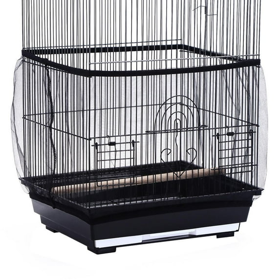 Bird Cage Cover, Bird Cage Catcher, White Bird Cage Net Cover, Adjustable Bird Cage Netting for Parrot Enclosures, Round Square Cages