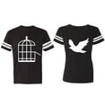 thumbnail image 1 of Bird Cage Matching Couple Cotton Jerseys (Men Black / Women Black) (Men S / Women S), 1 of 3