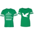 thumbnail image 1 of Bird Cage Matching Couple Cotton Jerseys (Men Green / Women Green) (Men M / Women S), 1 of 3