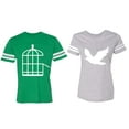 thumbnail image 1 of Bird Cage Matching Couple Cotton Jerseys (Men Green / Women Heather) (Men S / Women XXL), 1 of 3