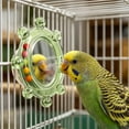thumbnail image 1 of Bird Cage Mirror Toy with Rotating Bell Beads Interactive Parrot Chewing Toy Bird Playground Easy Mount Hanging Parrot Cage Accessory for Budgies Lovebirds Conures Cockatiels, 1 of 4